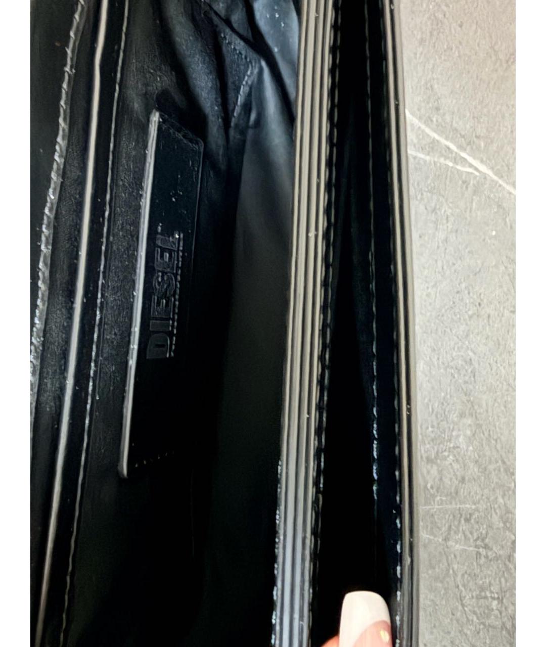 DIESEL Черная кожаная сумка через плечо, фото 4