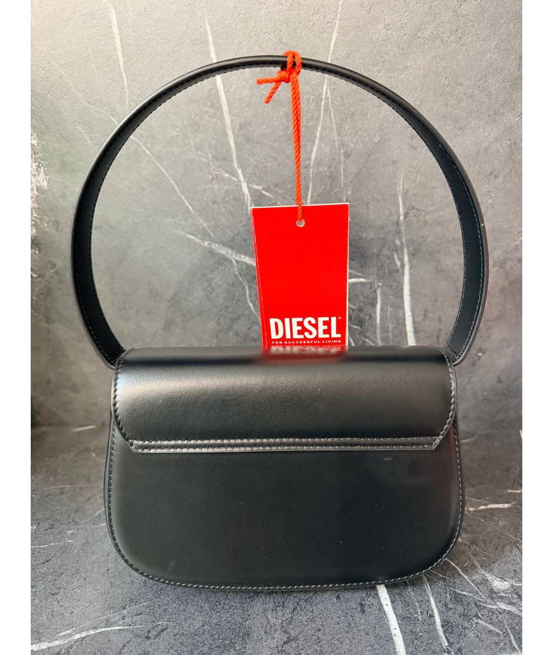DIESEL Черная кожаная сумка через плечо, фото 3