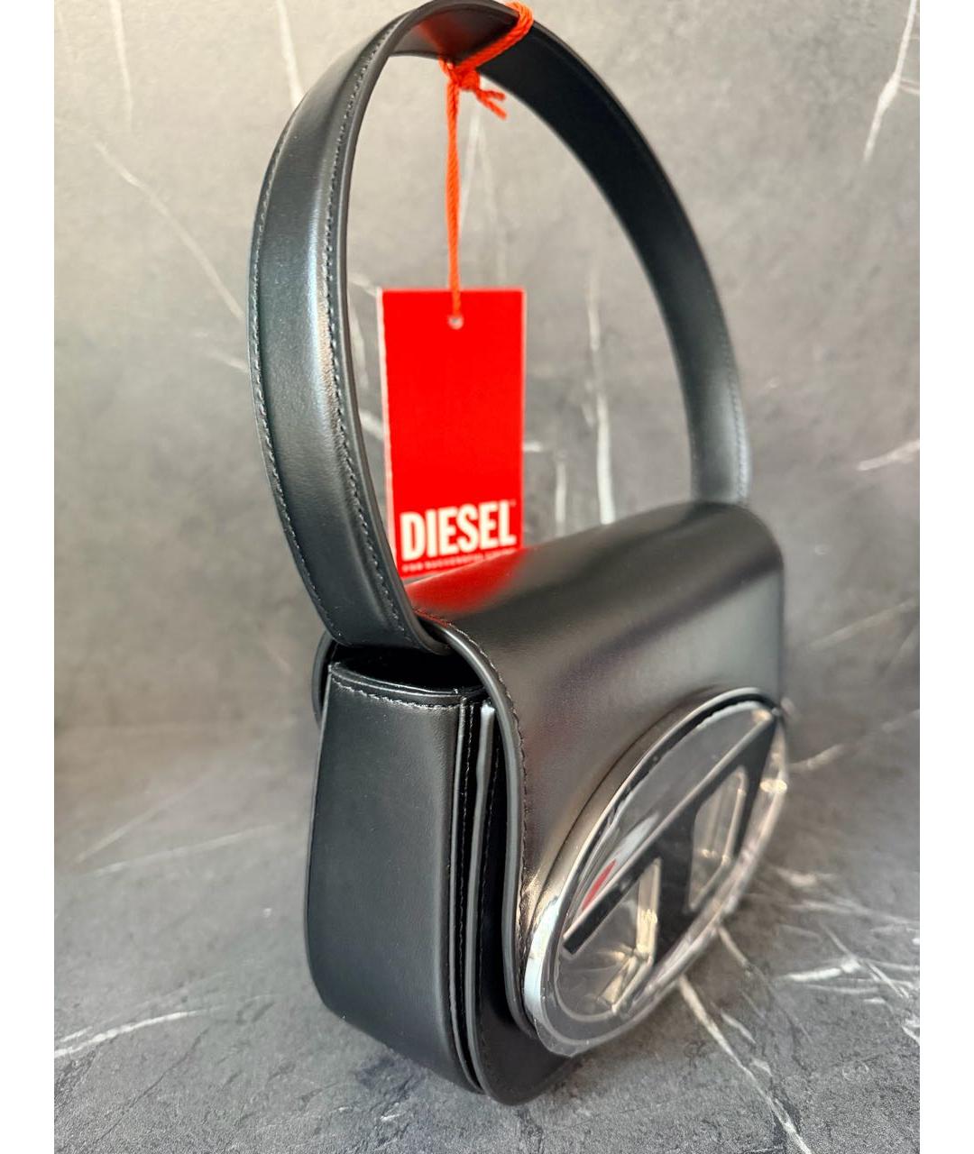 DIESEL Черная кожаная сумка через плечо, фото 2