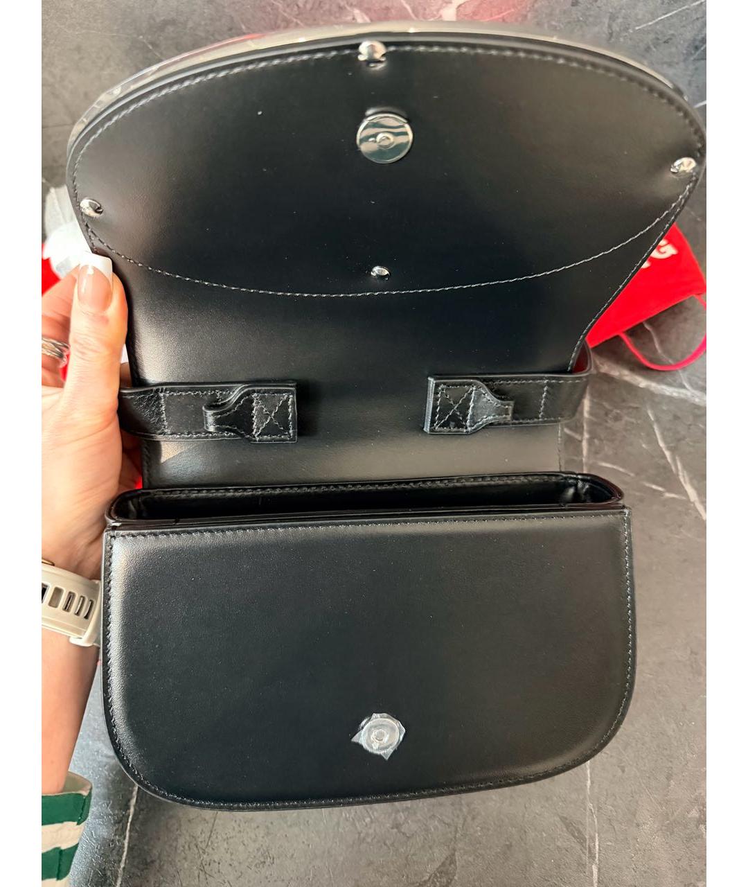 DIESEL Черная кожаная сумка через плечо, фото 5