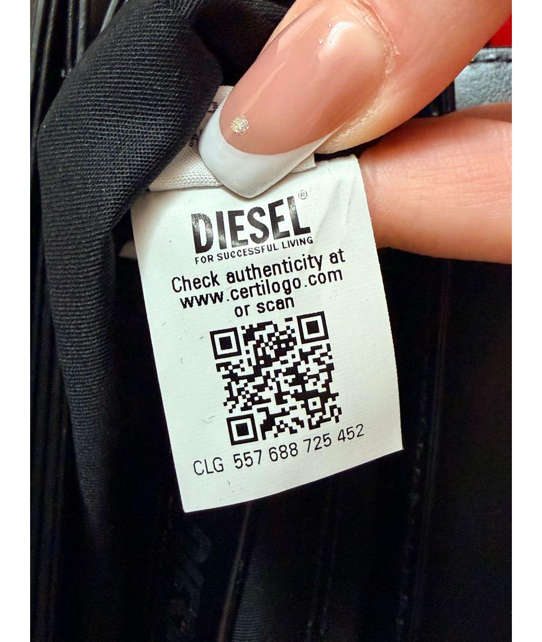 DIESEL Черная кожаная сумка через плечо, фото 6