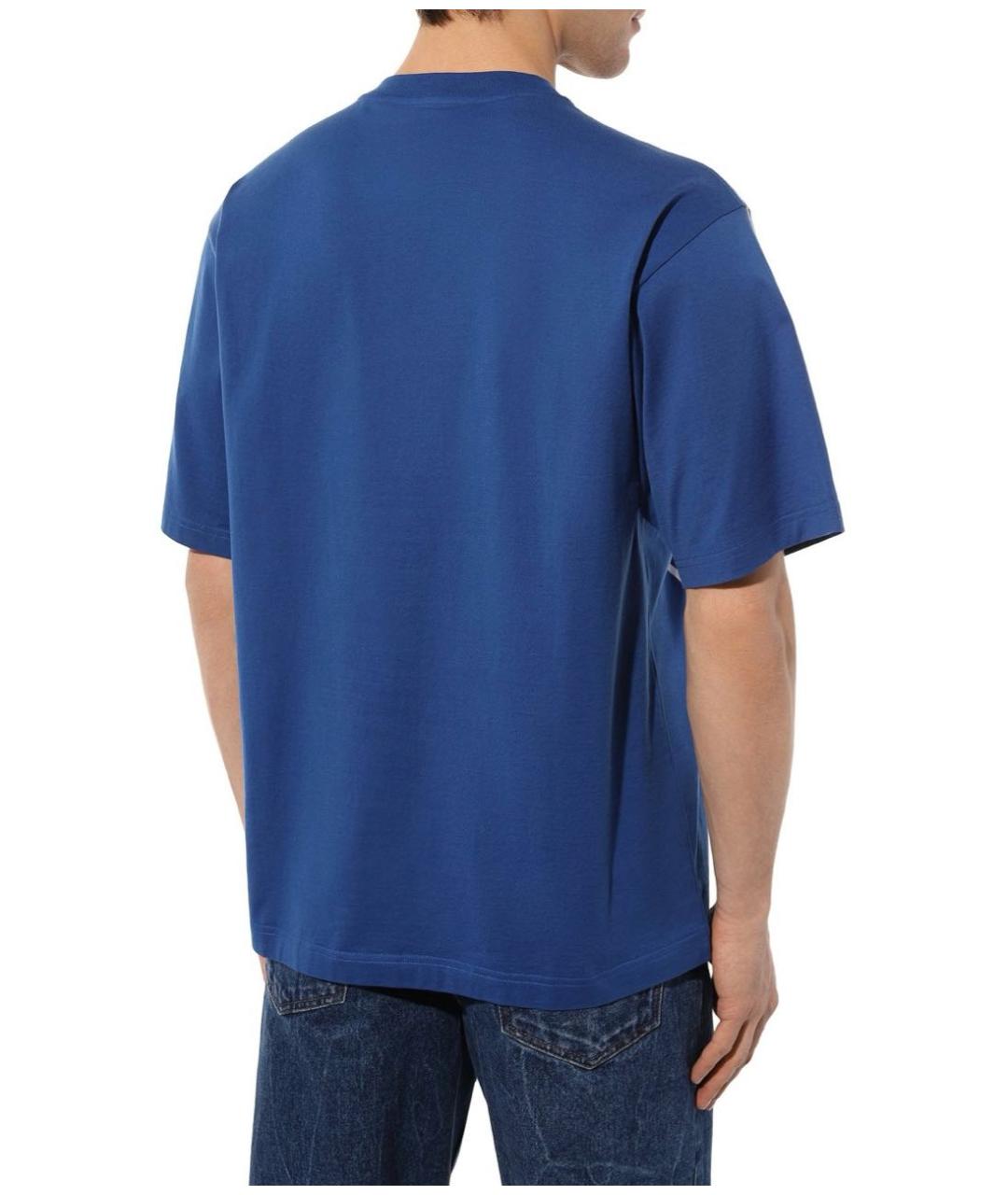 DOLCE&GABBANA Синяя хлопковая футболка, фото 4