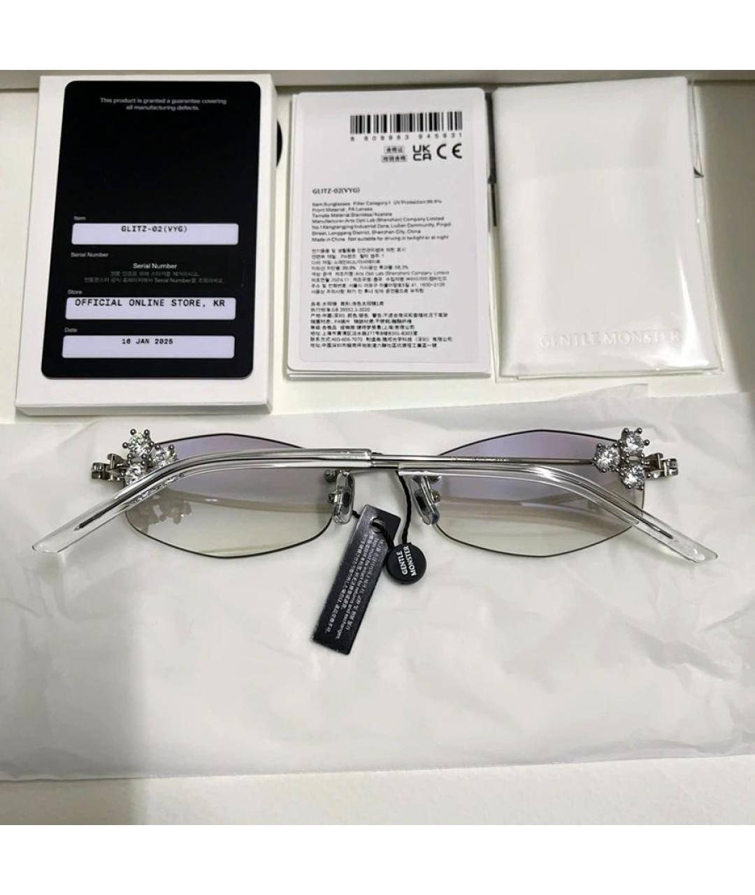 GENTLE MONSTER Серебряные металлические солнцезащитные очки, фото 6