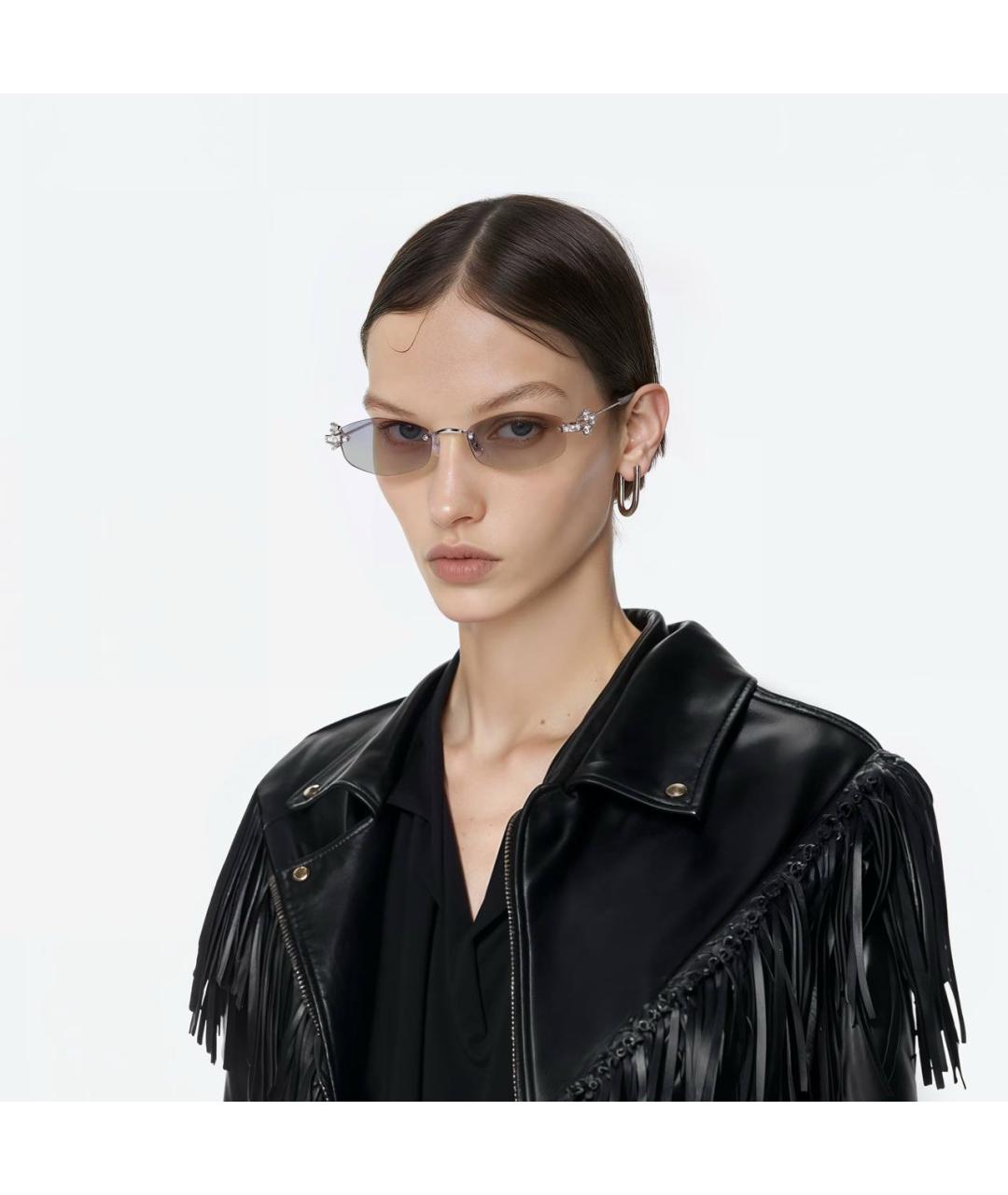 GENTLE MONSTER Серебряные металлические солнцезащитные очки, фото 4