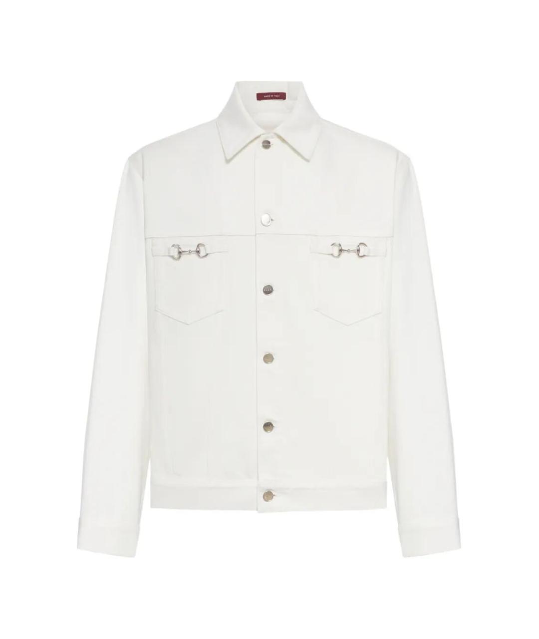 GUCCI Белая хлопковая куртка, фото 1