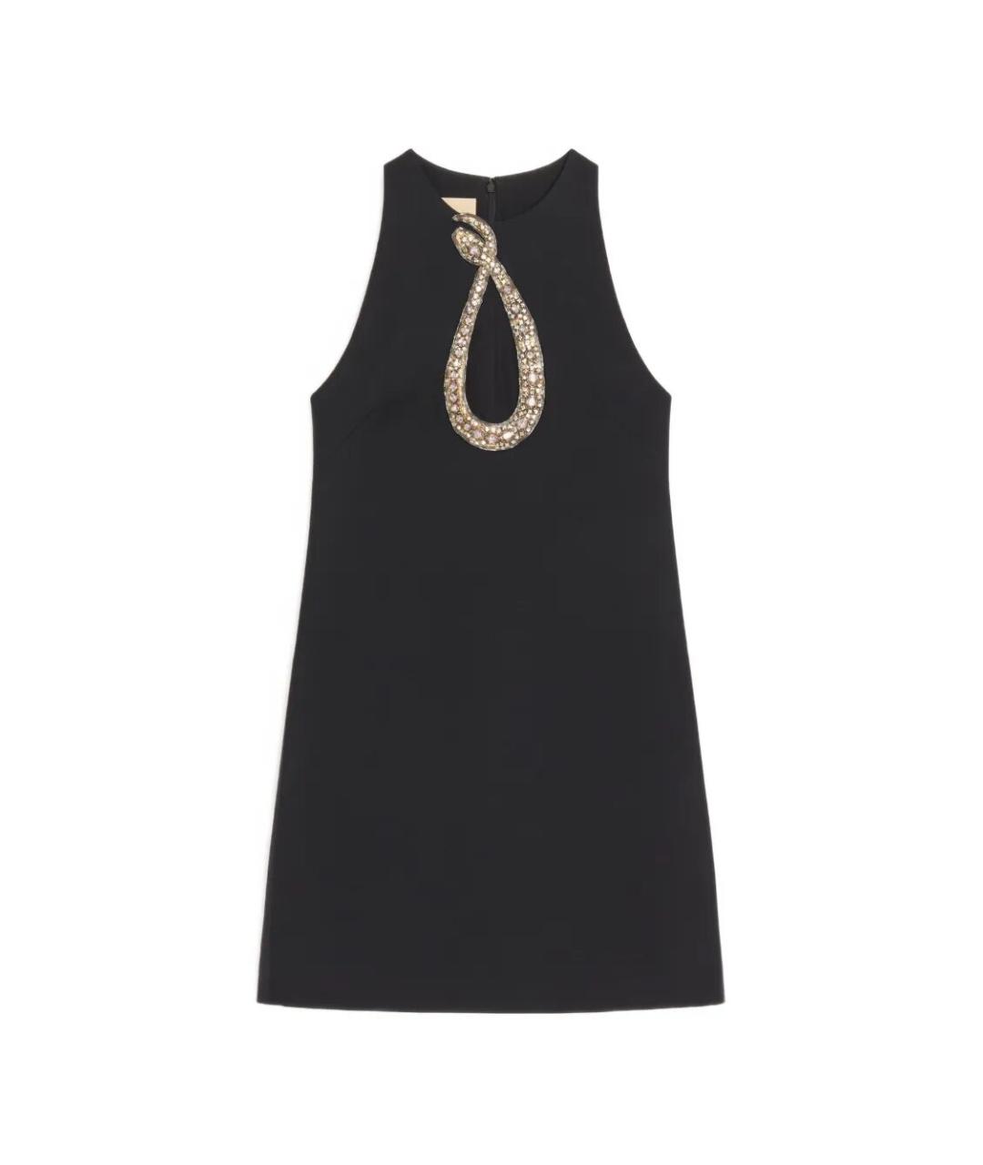 VALENTINO Черное шерстяное коктейльное платье, фото 1