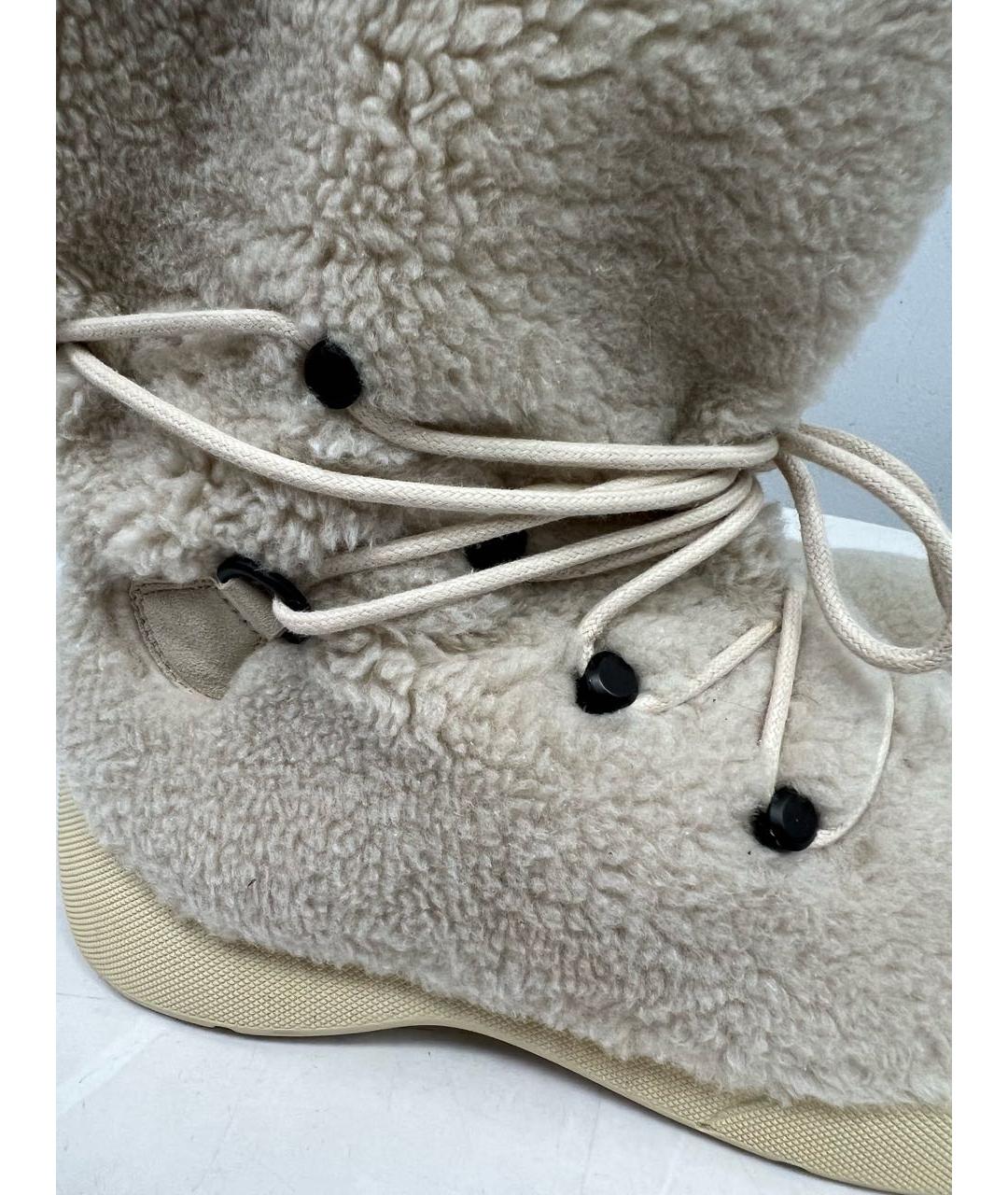 LORO PIANA Бежевые кожаные сапоги, фото 7