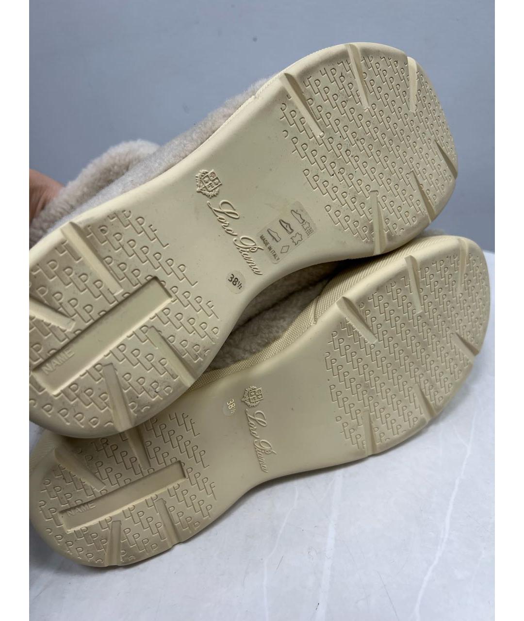 LORO PIANA Бежевые кожаные сапоги, фото 5