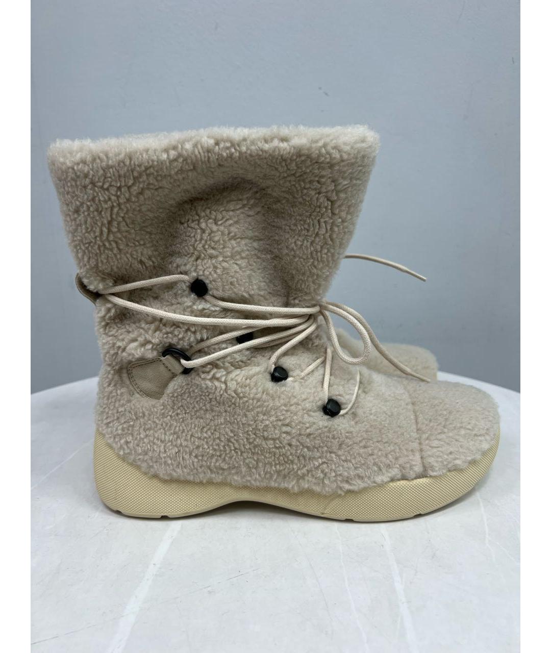 LORO PIANA Бежевые кожаные сапоги, фото 8