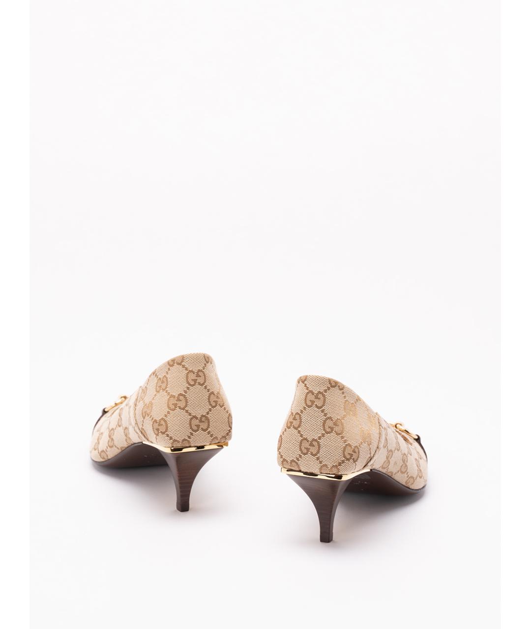 GUCCI Бежевые текстильные туфли, фото 3