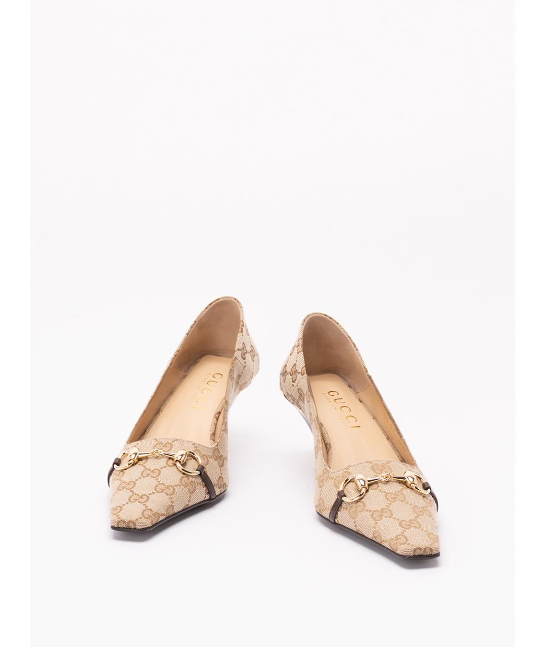 GUCCI Бежевые текстильные туфли, фото 2
