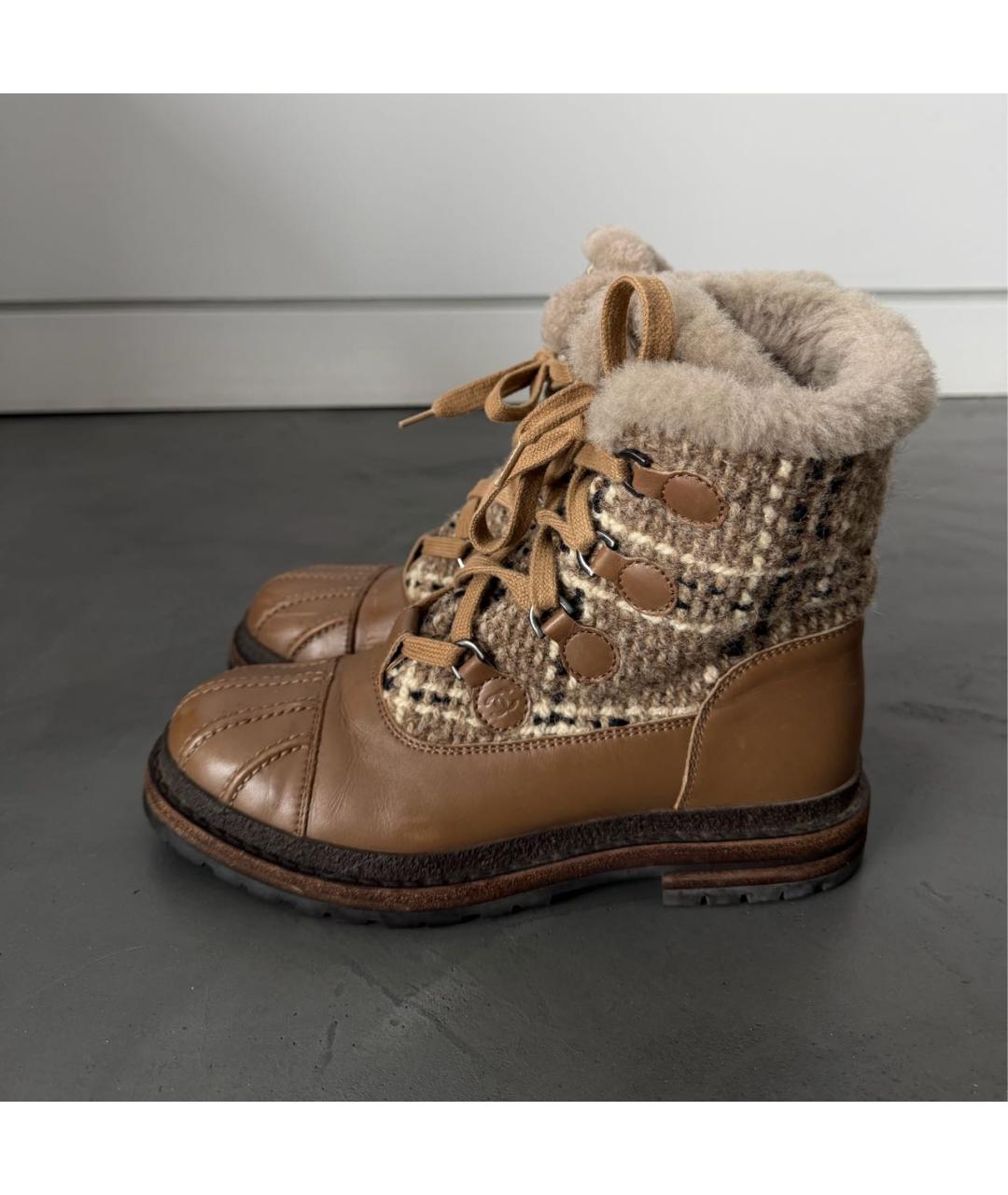 CHANEL Коричневые ботинки, фото 9