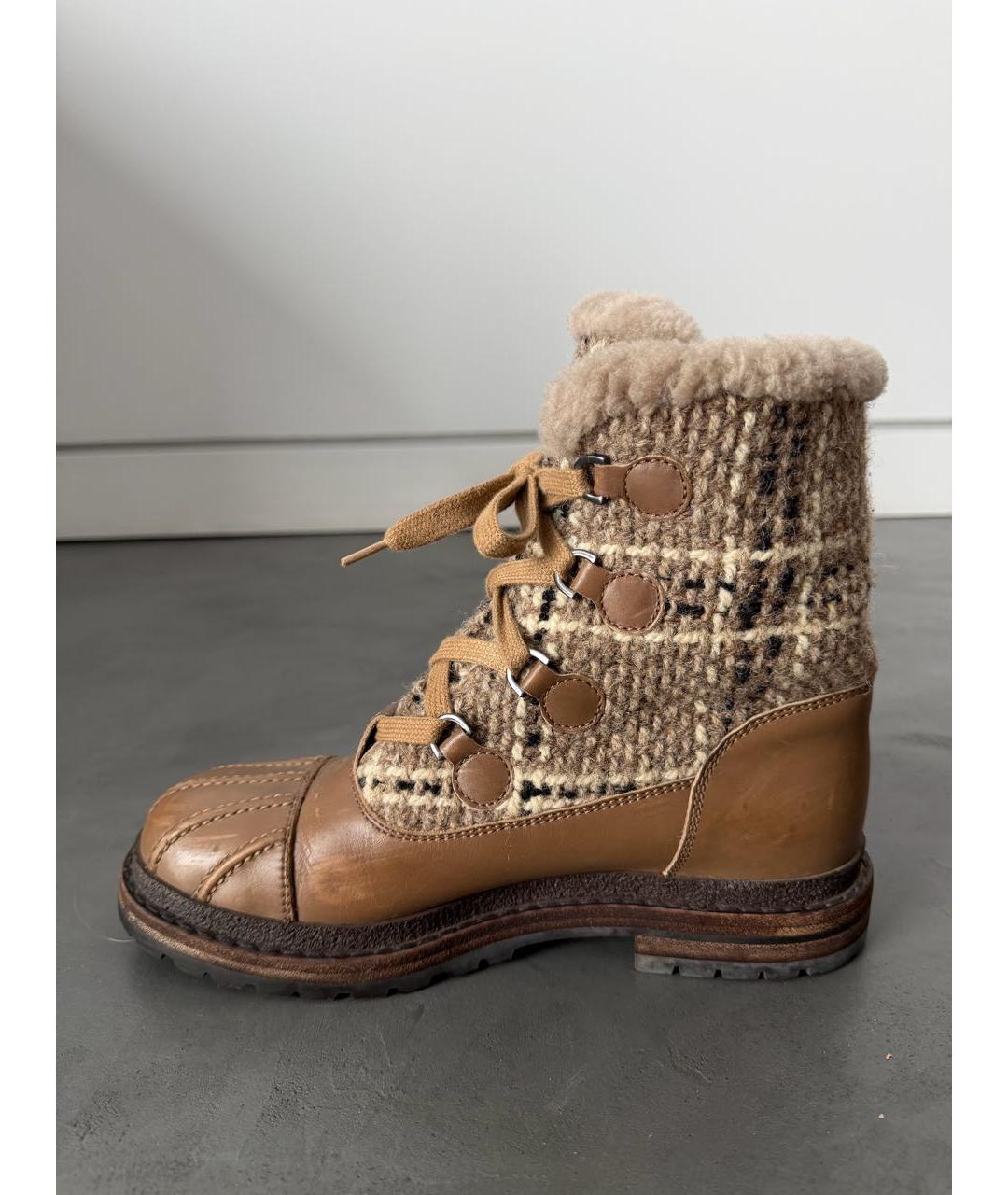 CHANEL Коричневые ботинки, фото 7