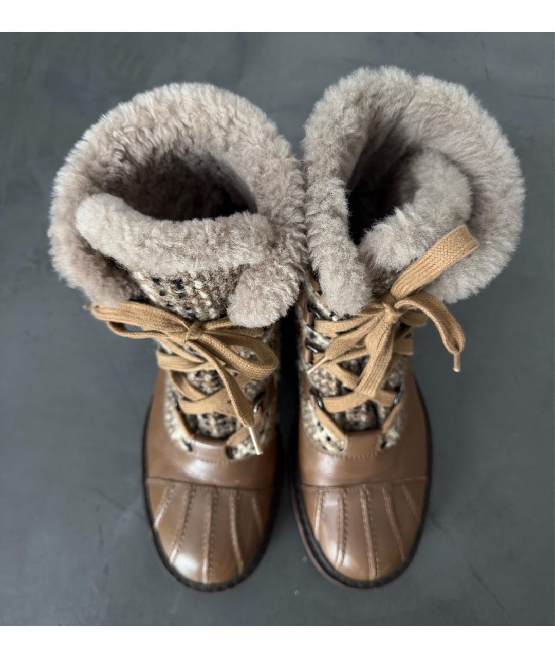 CHANEL Коричневые ботинки, фото 4