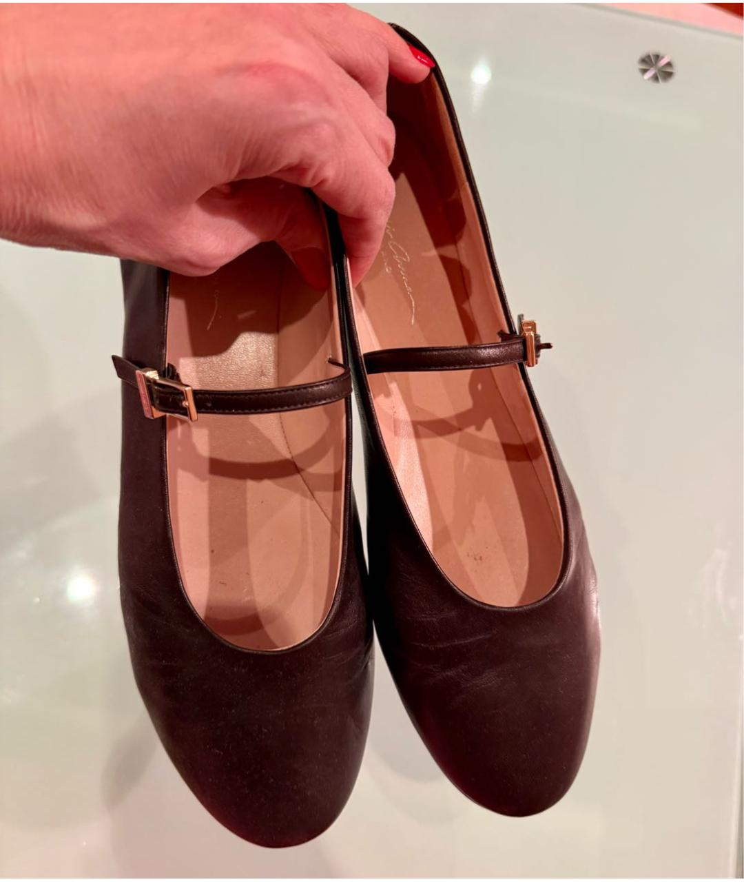 GIORGIO ARMANI Коричневые кожаные балетки, фото 5