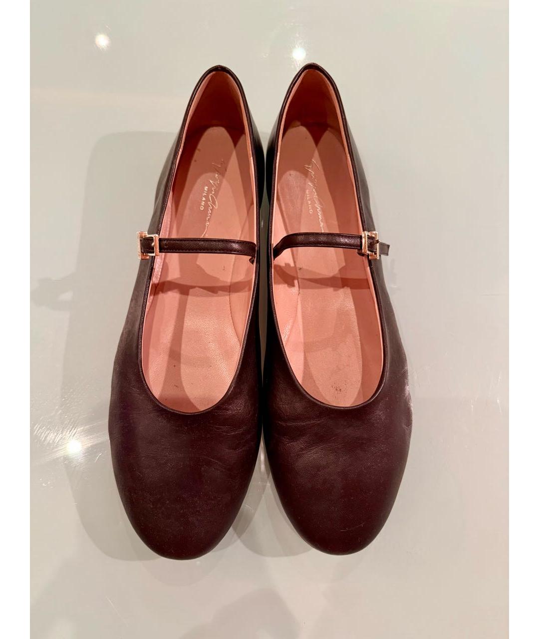 GIORGIO ARMANI Коричневые кожаные балетки, фото 2