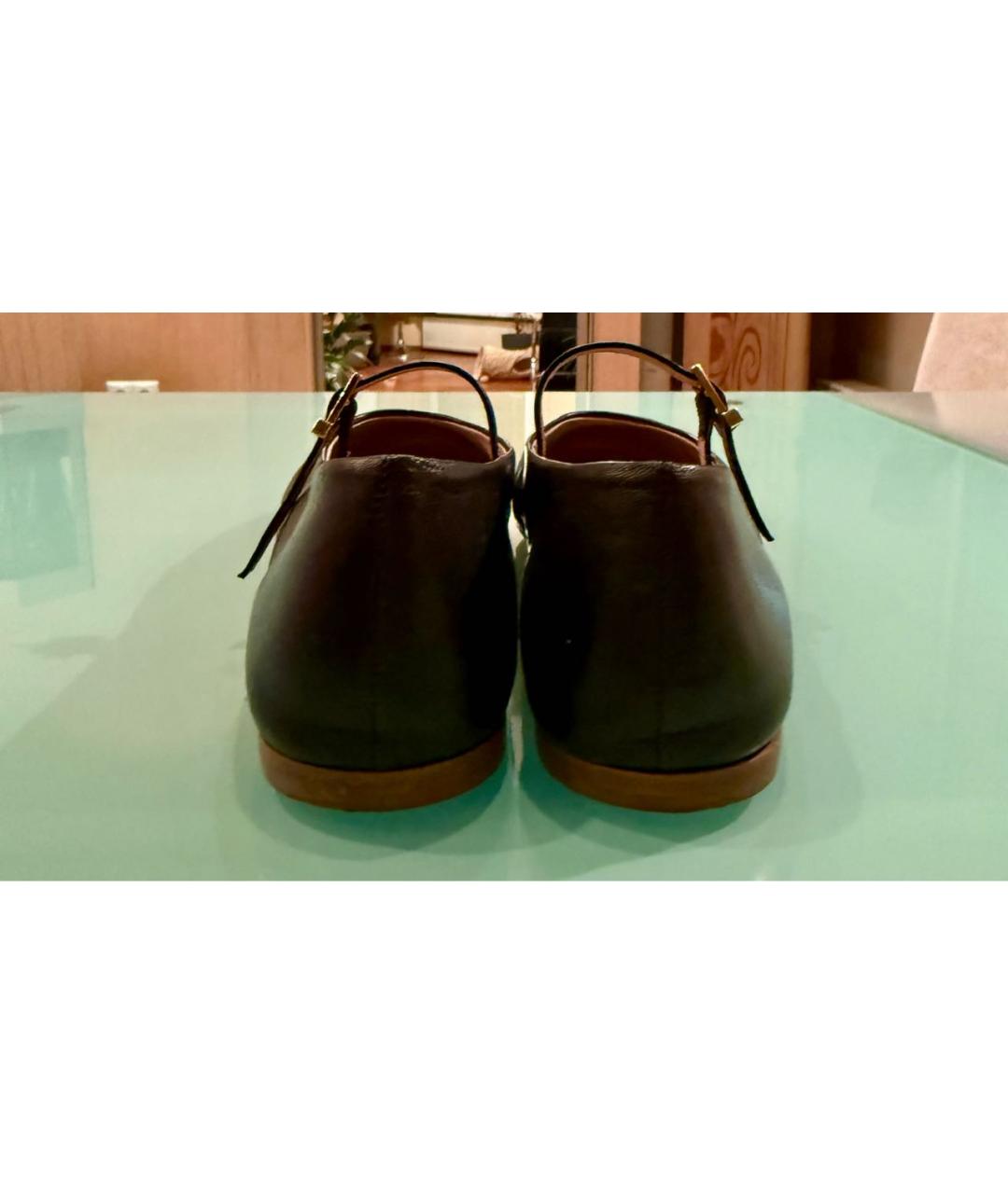 GIORGIO ARMANI Коричневые кожаные балетки, фото 4