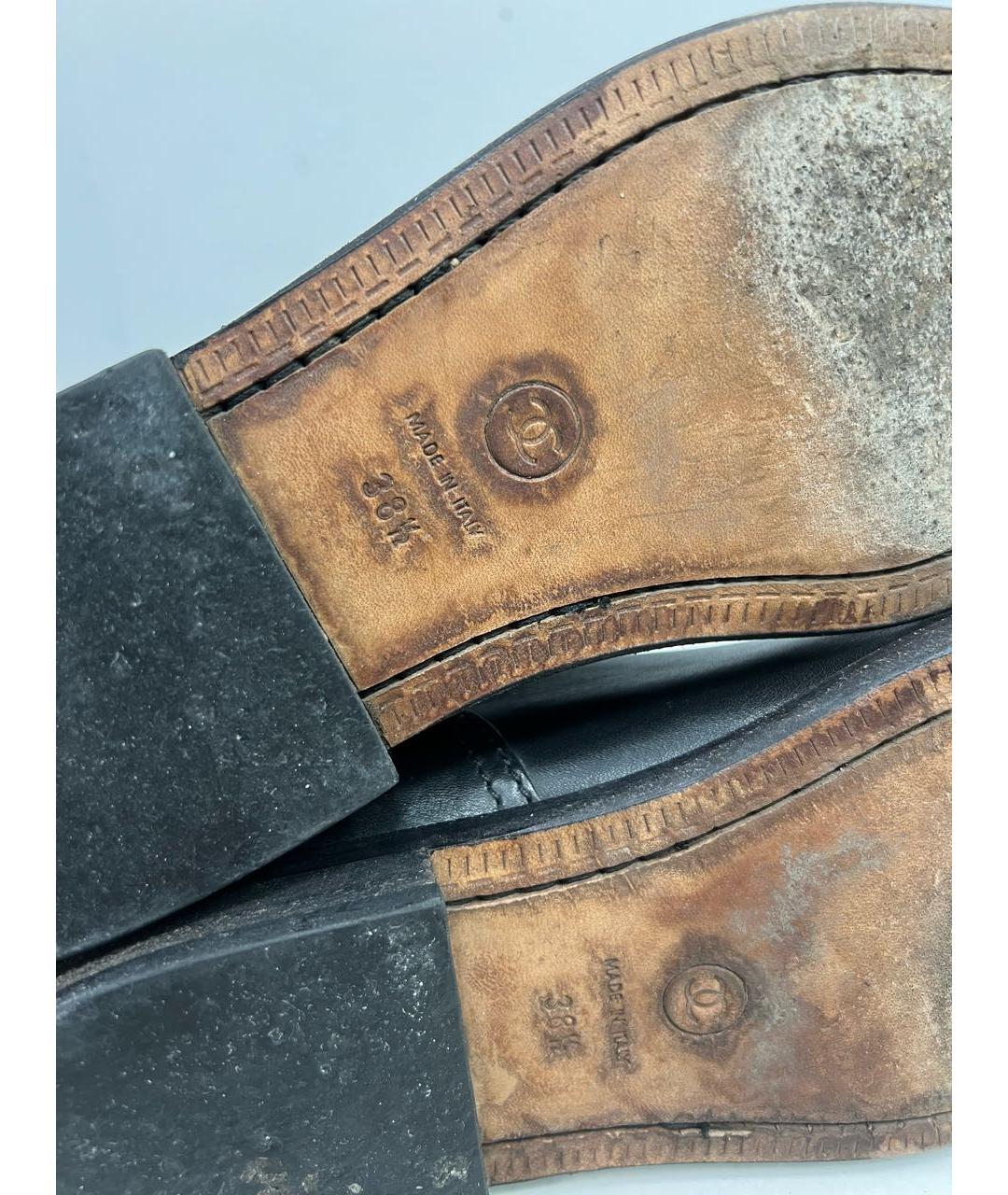 CHANEL Черные кожаные сапоги, фото 5