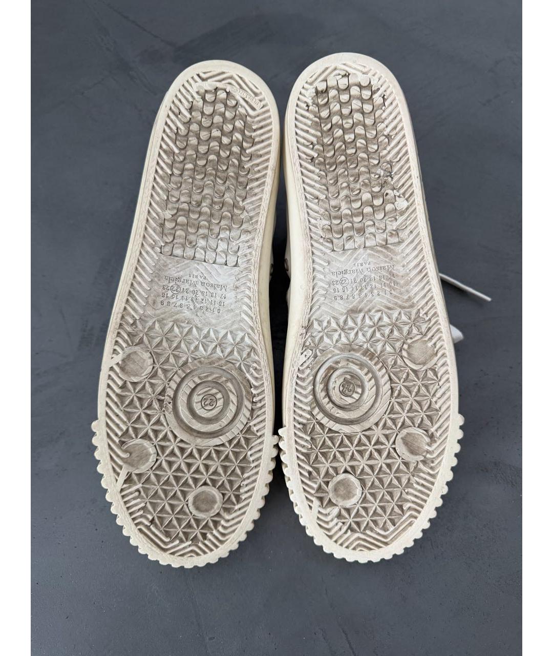 MAISON MARGIELA Белые кожаные низкие кроссовки / кеды, фото 7