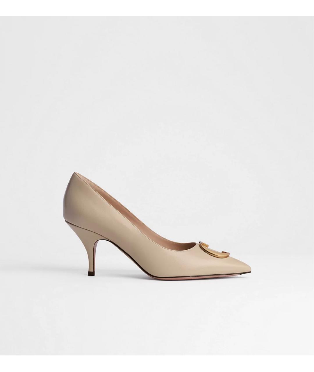 CHRISTIAN DIOR Бежевые кожаные туфли, фото 5