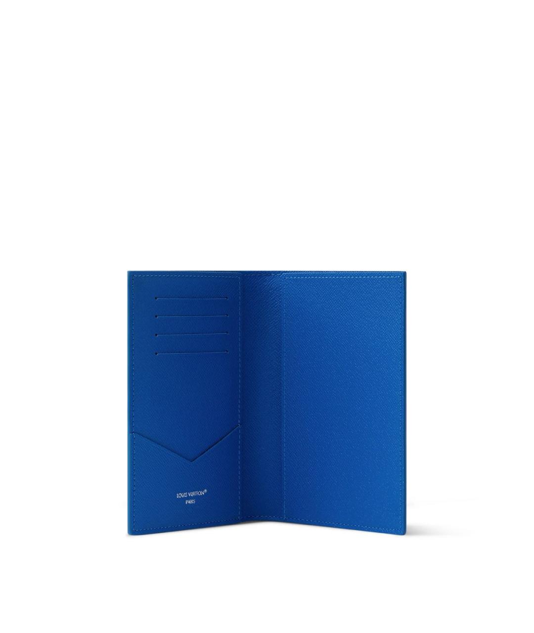 LOUIS VUITTON Синий кожаный кардхолдер, фото 3