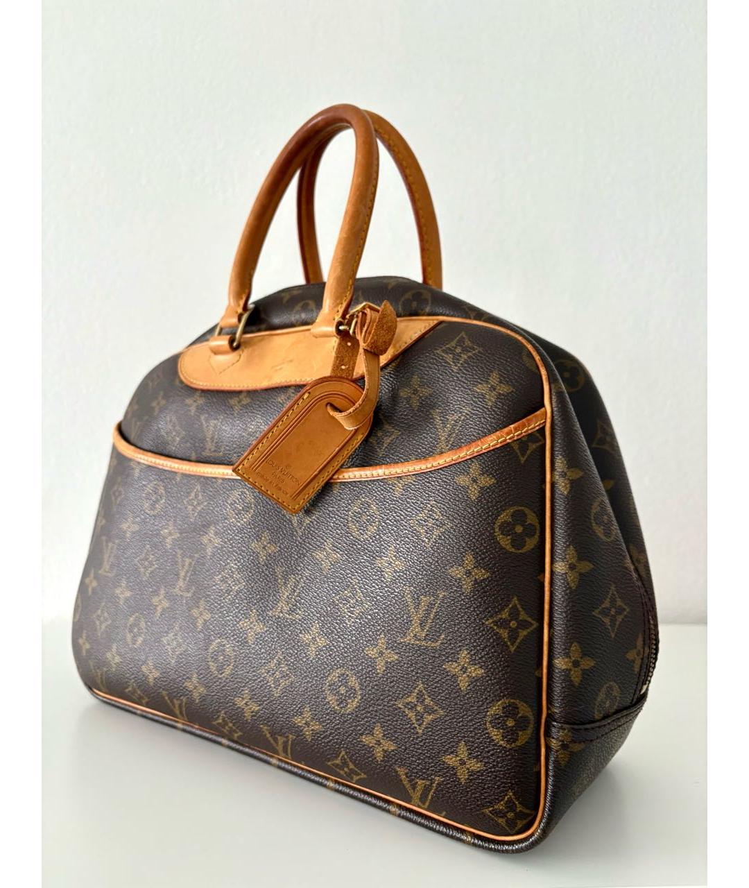 LOUIS VUITTON Коричневая кожаная сумка с короткими ручками, фото 3