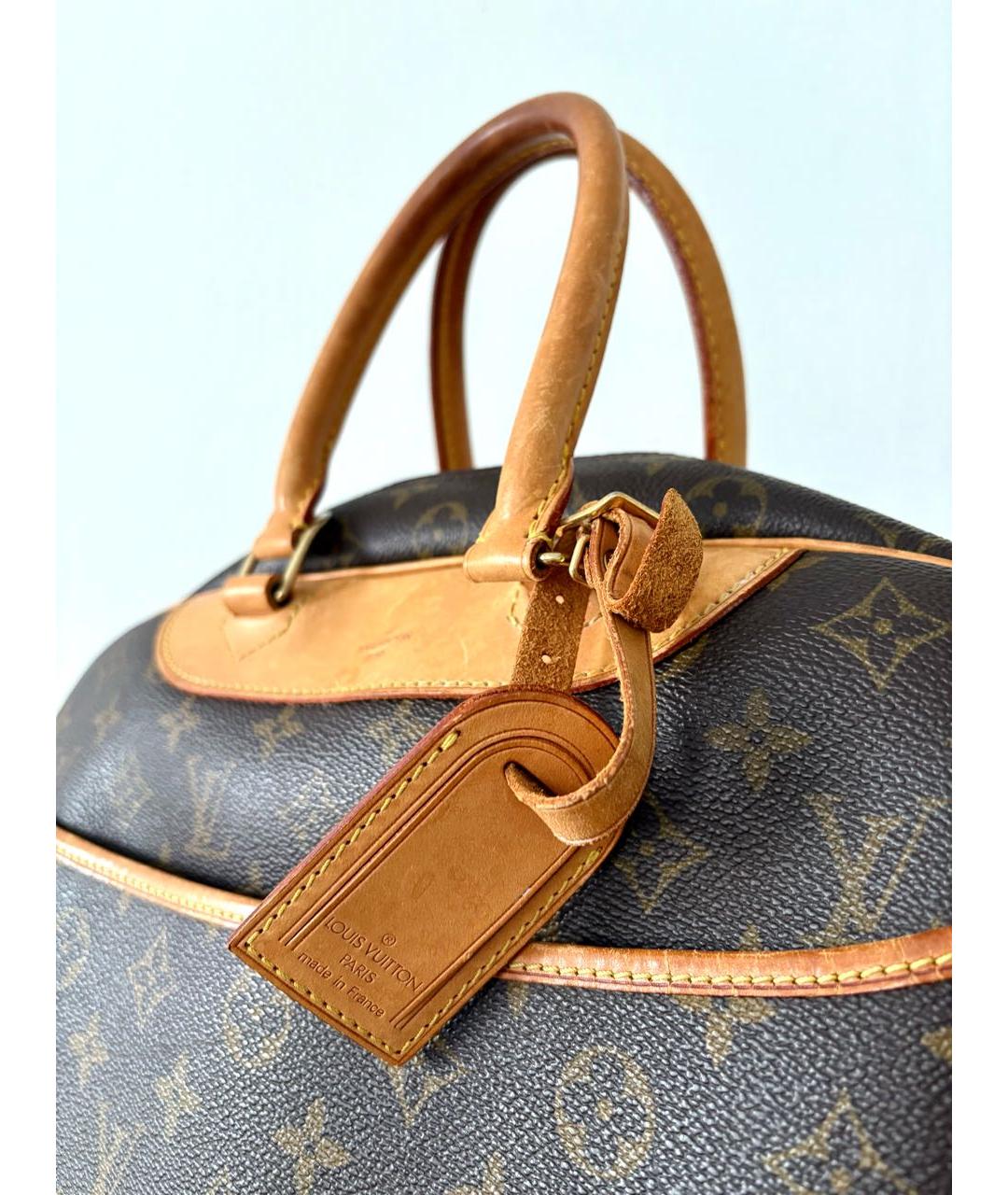 LOUIS VUITTON Коричневая кожаная сумка с короткими ручками, фото 6