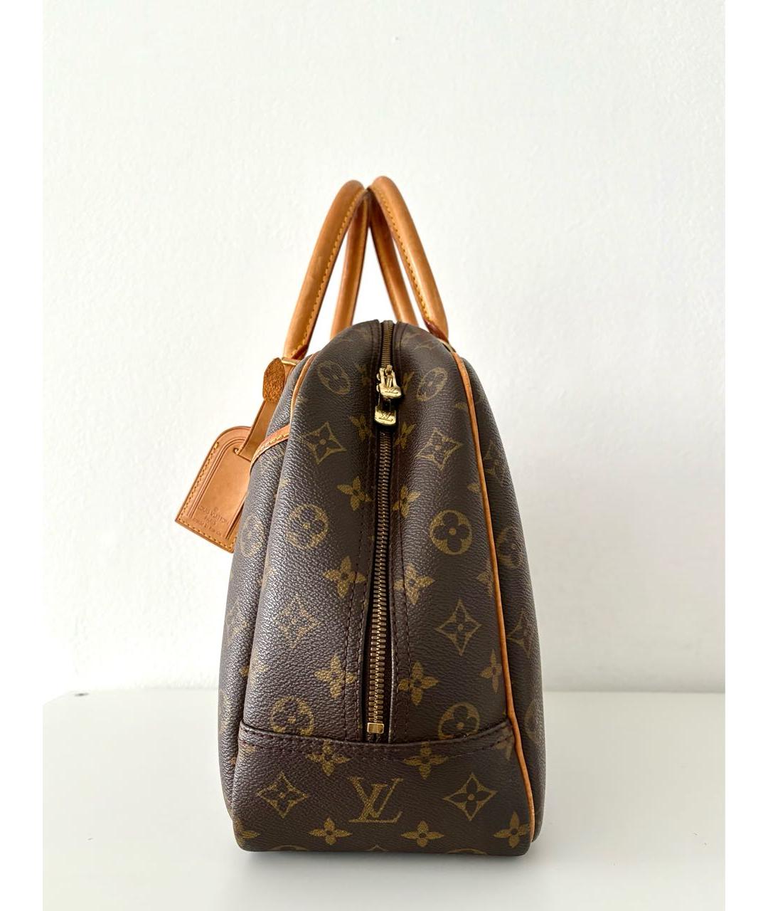 LOUIS VUITTON Коричневая кожаная сумка с короткими ручками, фото 7