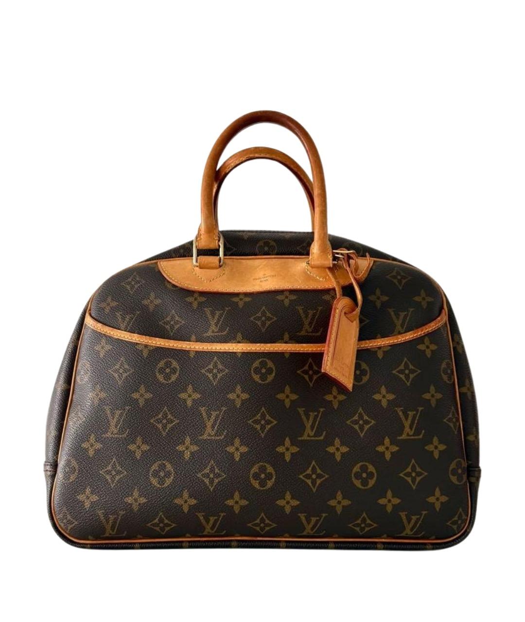 LOUIS VUITTON Коричневая кожаная сумка с короткими ручками, фото 1