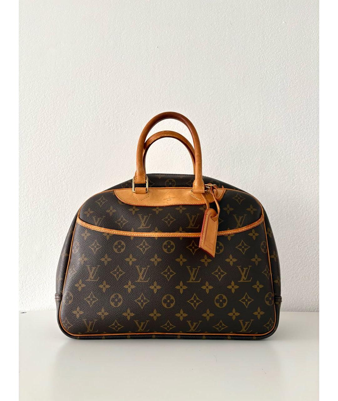 LOUIS VUITTON Коричневая кожаная сумка с короткими ручками, фото 9