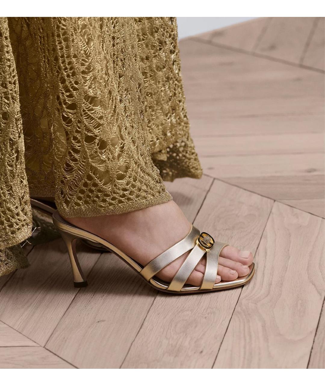 CHRISTIAN DIOR Бежевые кожаные мюли, фото 3