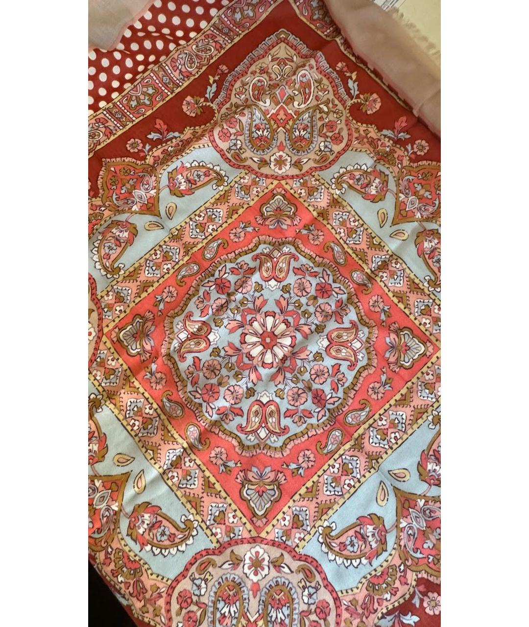 LORO PIANA Коралловый кашемировый платок, фото 5