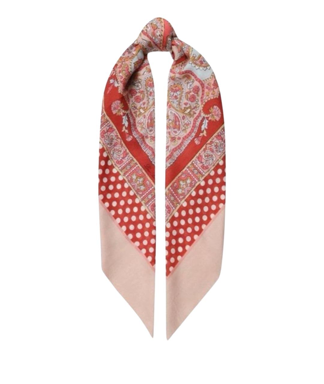 LORO PIANA Коралловый кашемировый платок, фото 2