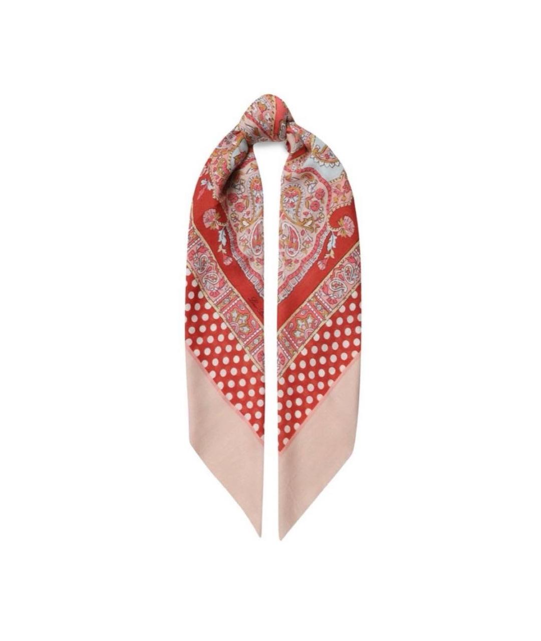 LORO PIANA Коралловый кашемировый платок, фото 9
