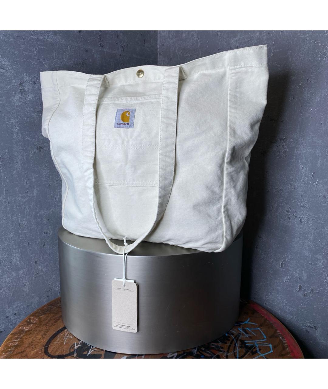 CARHARTT WIP Бежевая тканевая сумка тоут, фото 2