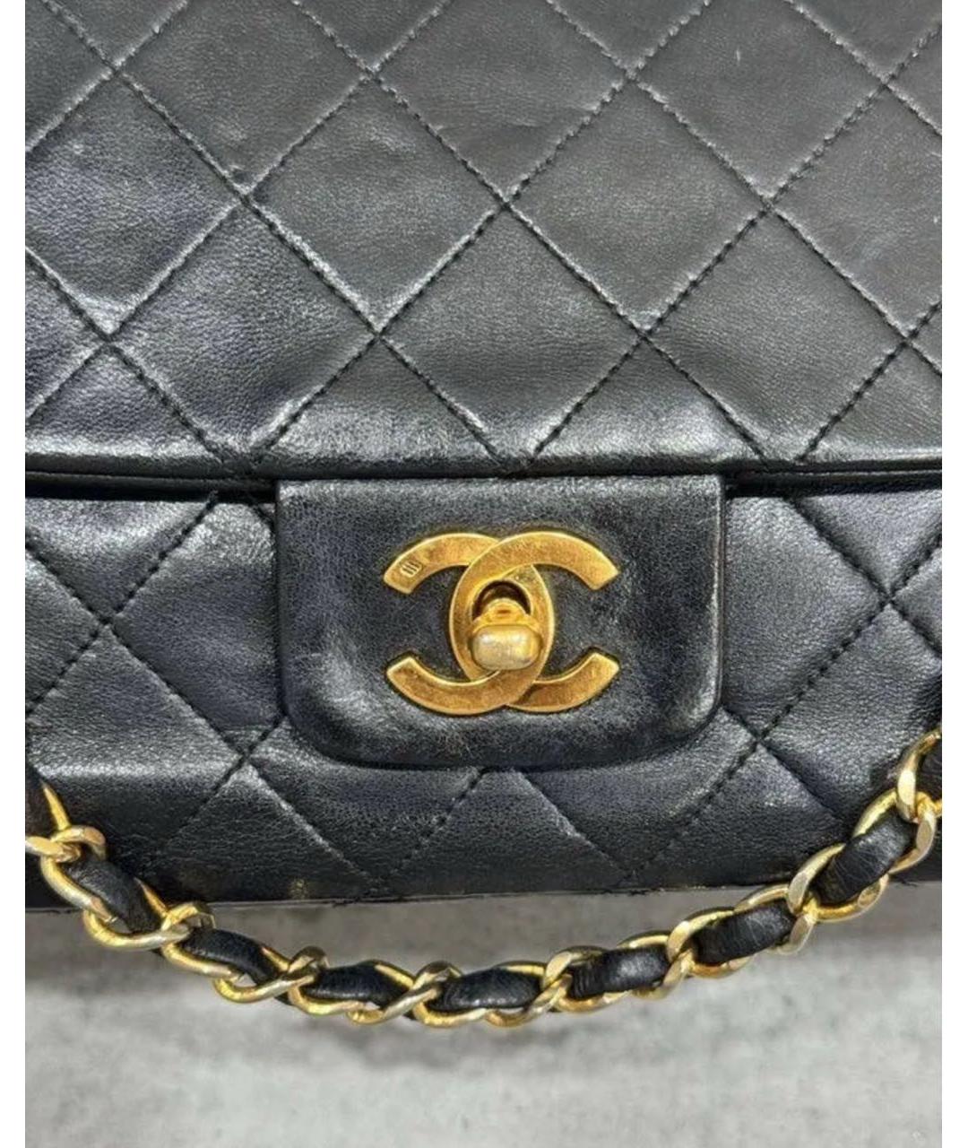 CHANEL Черная кожаная сумка через плечо, фото 7