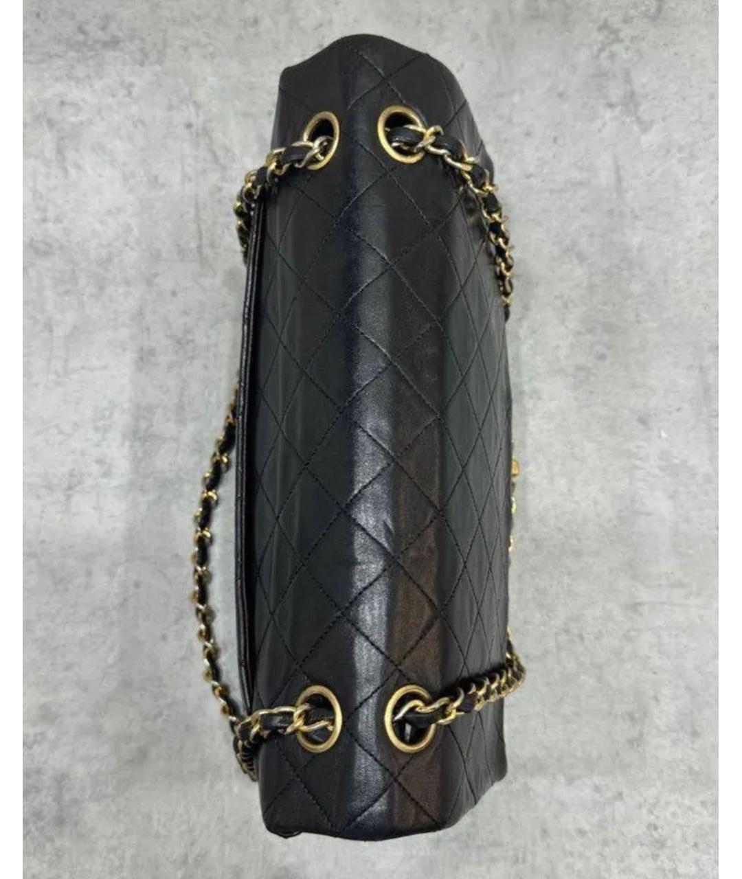 CHANEL Черная кожаная сумка через плечо, фото 8