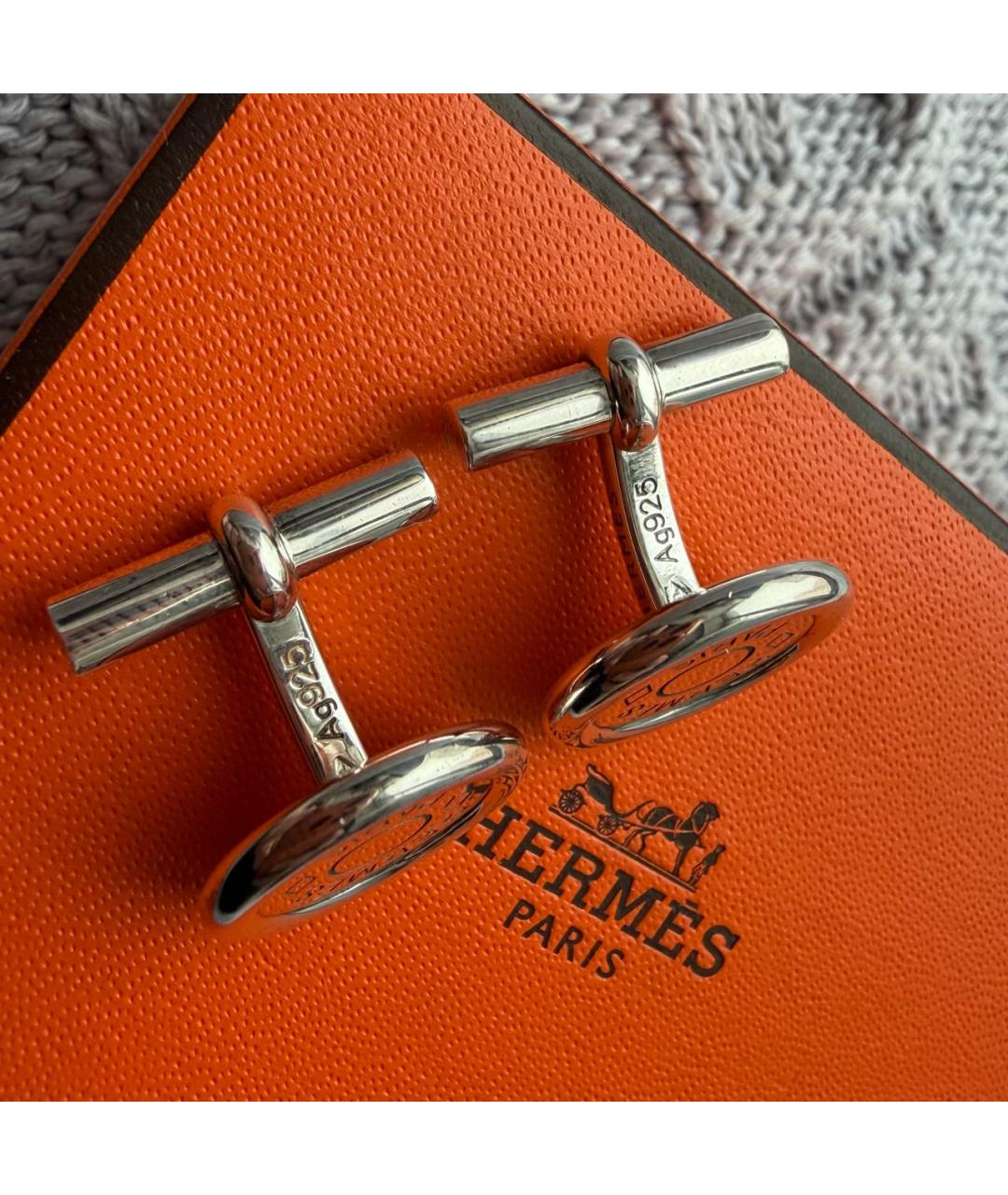 HERMES Серебряные серебряные запонки, фото 4