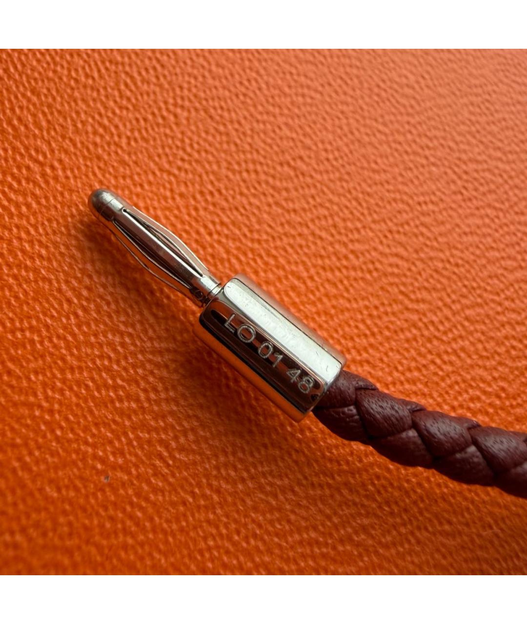 HERMES Коричневый кожаный браслет, фото 6