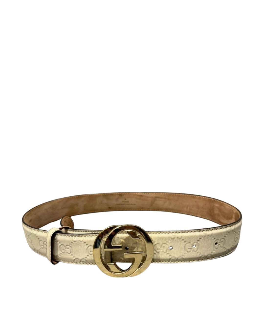 GUCCI Бежевый кожаный ремень, фото 1