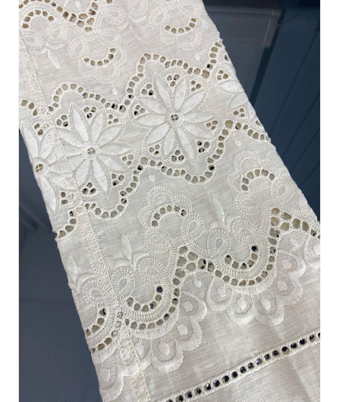 DOLCE&GABBANA Бежевые льняные прямые брюки, фото 4