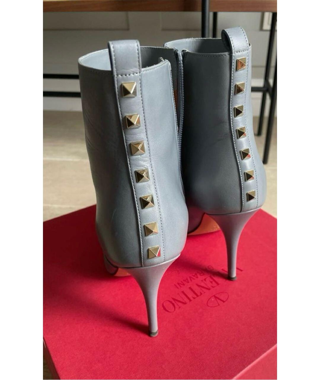 VALENTINO Голубые кожаные полусапоги, фото 2