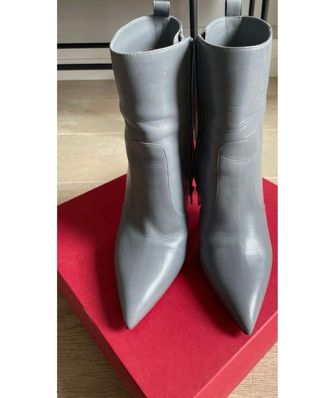 VALENTINO Голубые кожаные полусапоги, фото 3