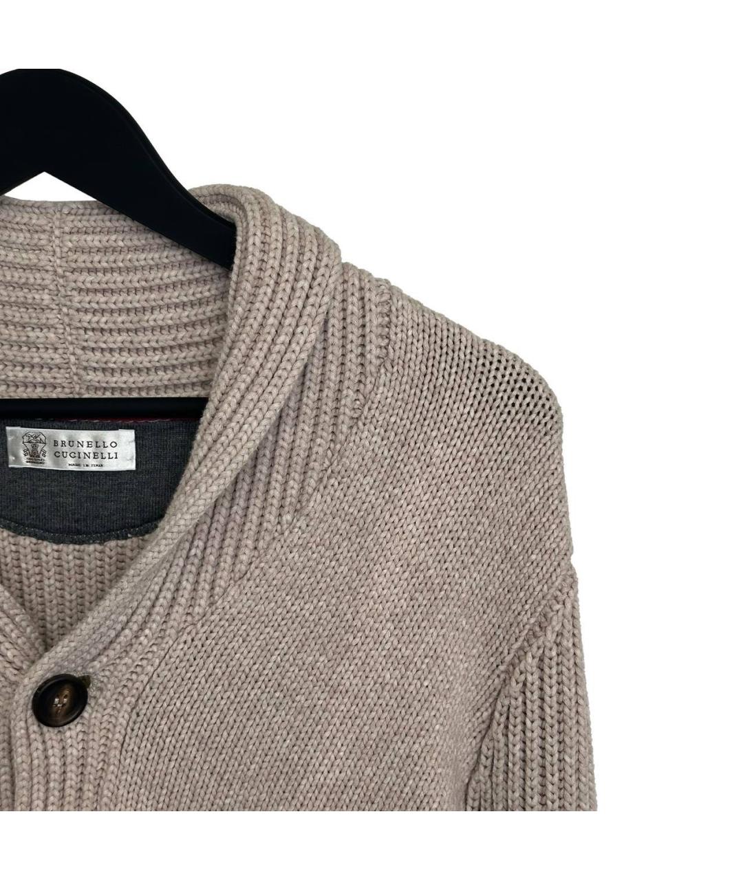 BRUNELLO CUCINELLI Бежевый хлопковый кардиган, фото 2
