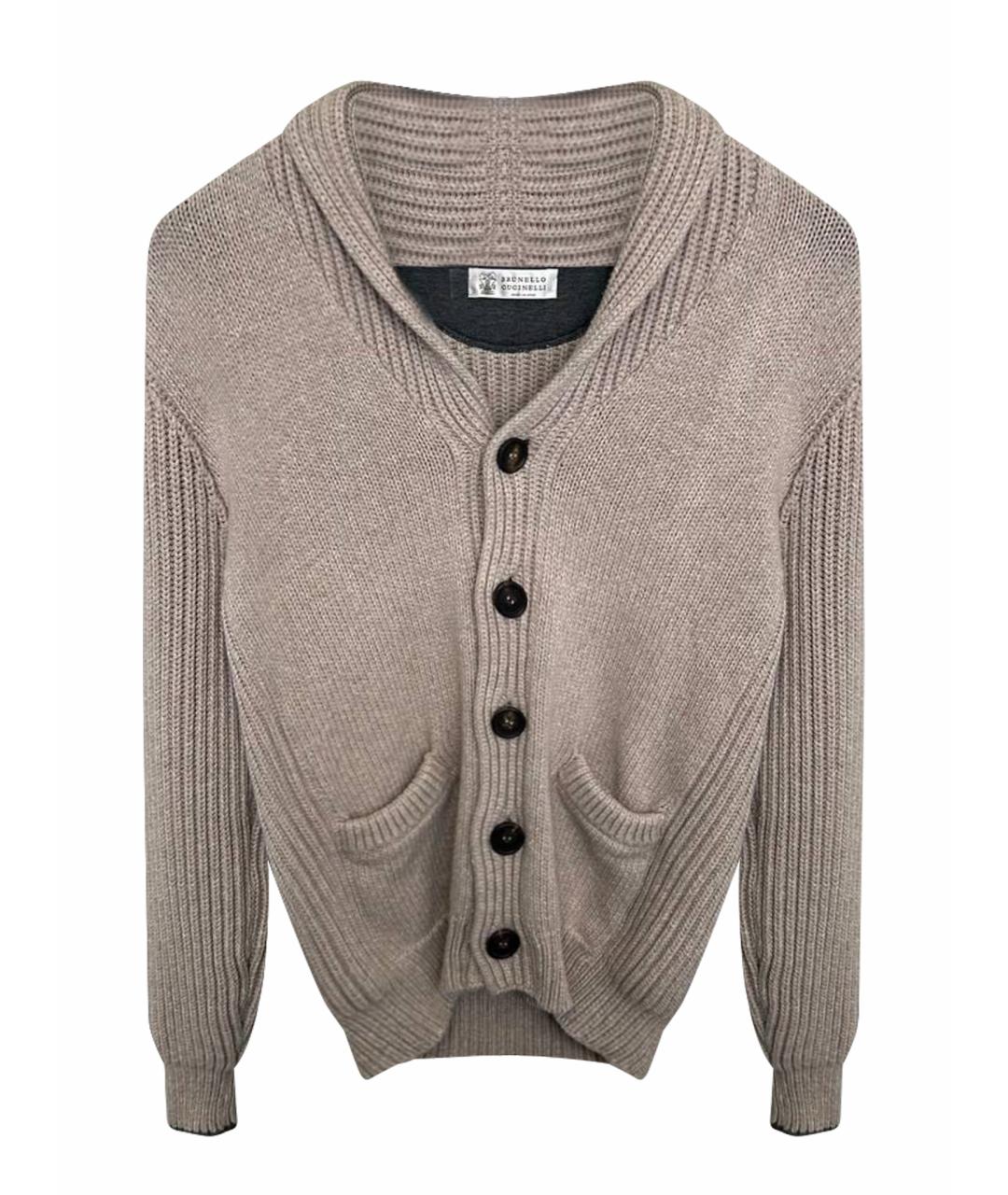 BRUNELLO CUCINELLI Бежевый хлопковый кардиган, фото 1