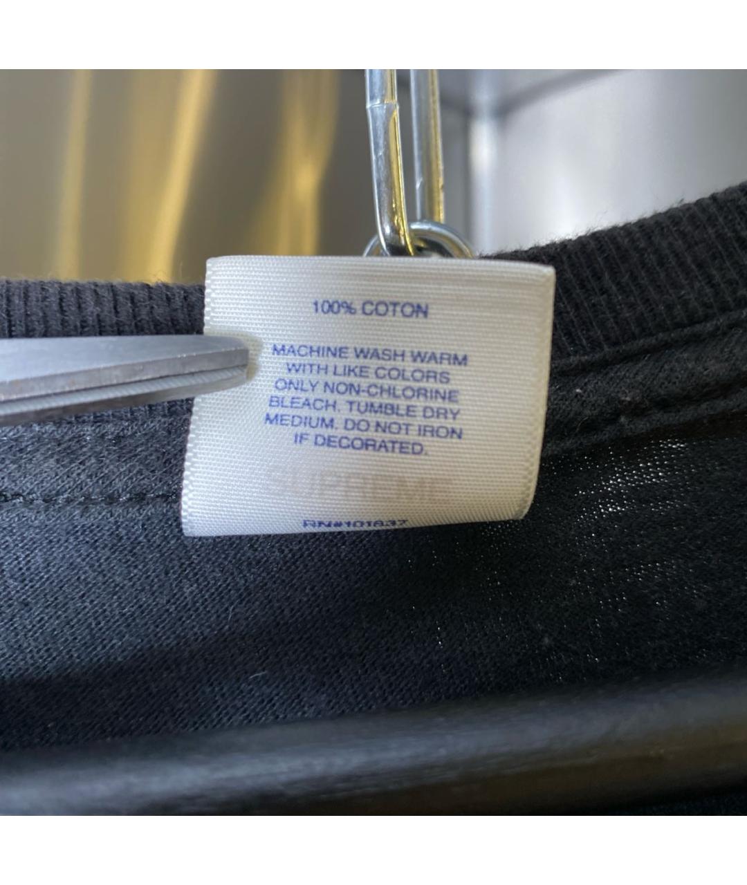 SUPREME Черная хлопковая футболка, фото 8