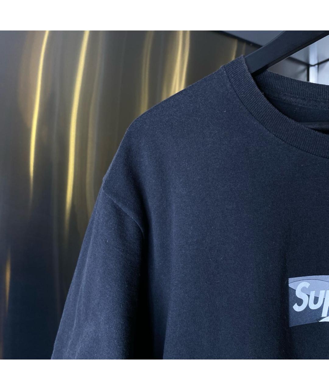 SUPREME Черная хлопковая футболка, фото 6