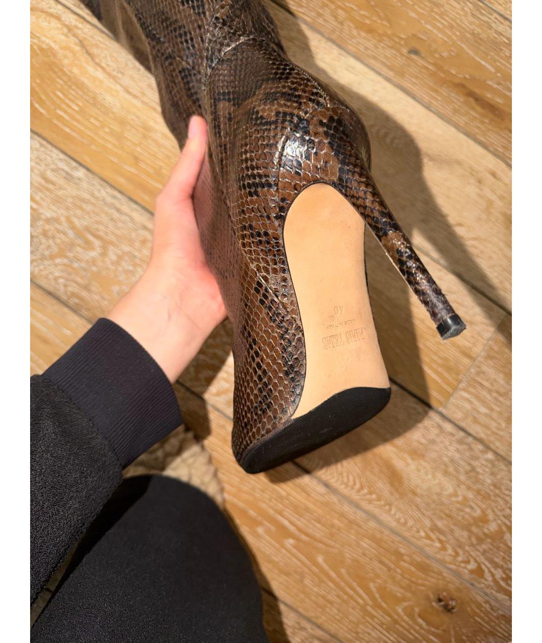 PARIS TEXAS Коричневые кожаные сапоги, фото 6