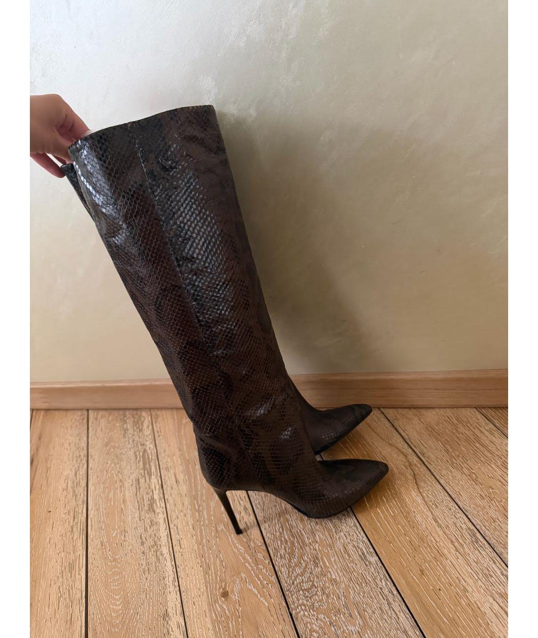 PARIS TEXAS Коричневые кожаные сапоги, фото 8