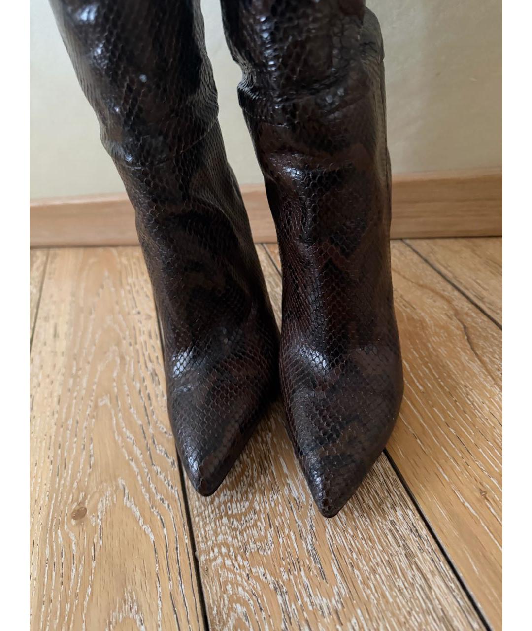 PARIS TEXAS Коричневые кожаные сапоги, фото 3